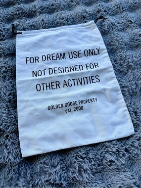 Golden Goose White Drawstring Dust Bag - 'For Dream Use Only'